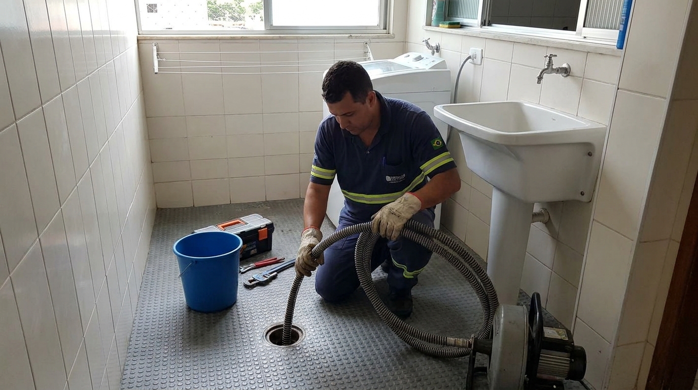 Desentupimento de ralo residencial em Barueri‑SP