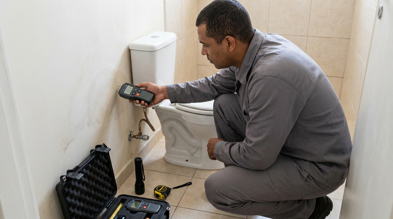 Técnico de caça vazamento em residência em Barueri‑SP